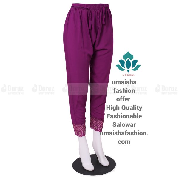 China Soft Linen Fashionable Cigare-tte C-Kat Pants for Woman Purple