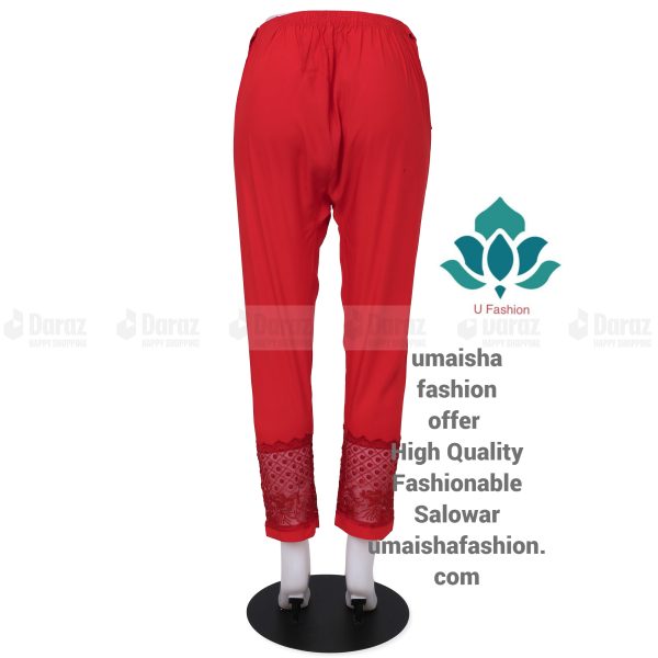 China Soft Linen Party Wear Cigare-tte C-Kat Salwar Pants for Woman. Red - Image 3