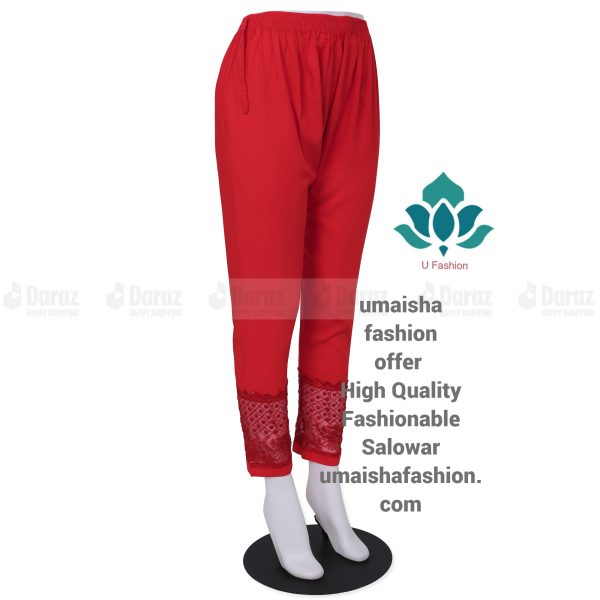 China Soft Linen Party Wear Cigare-tte C-Kat Salwar Pants for Woman. Red