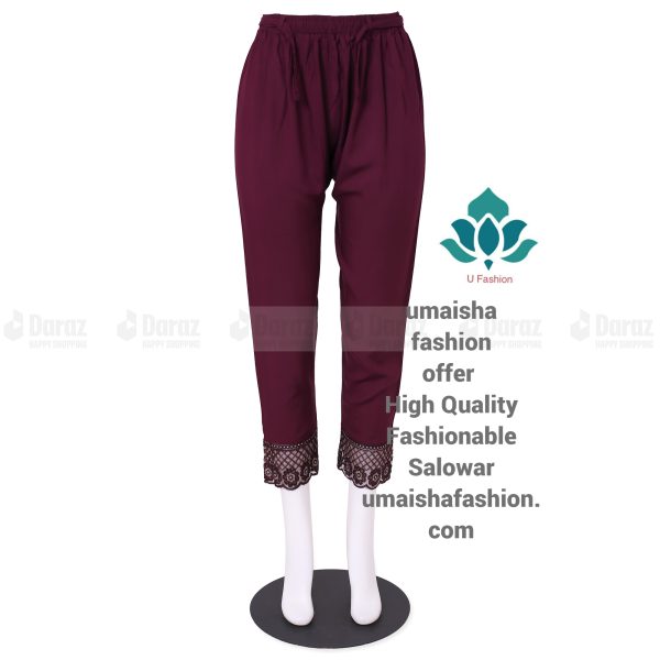 China Soft Linen Fashionable Cigare-tte C-Kat Pants for Woman Coffee - Image 3