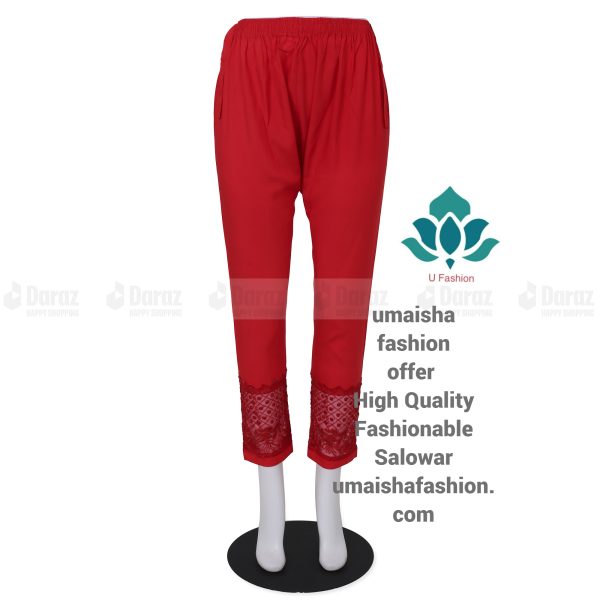 China Soft Linen Party Wear Cigare-tte C-Kat Salwar Pants for Woman. Red - Image 2