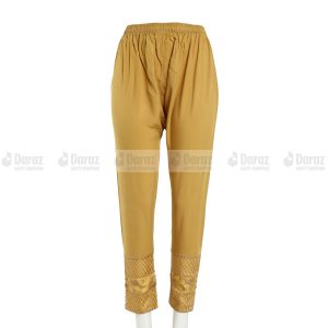 China Soft Linen Party Wear Cigare-tte C-Kat Salwar Pants for Woman Golden