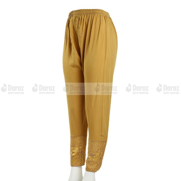 China Soft Linen Party Wear Cigare-tte C-Kat Salwar Pants for Woman Golden - Image 2