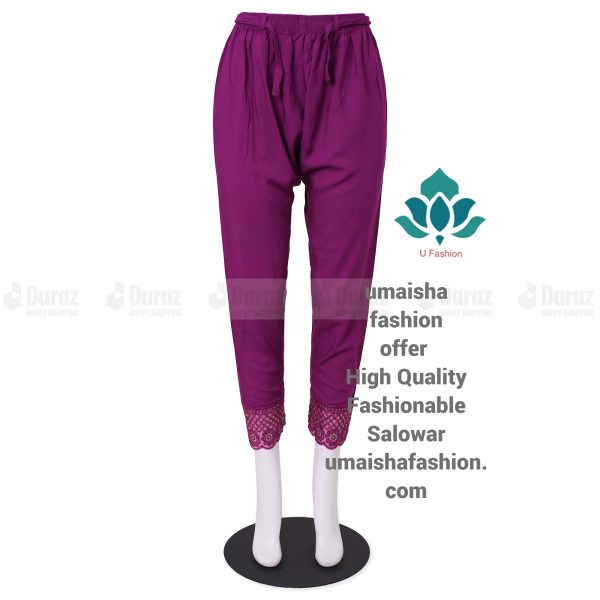 China Soft Linen Fashionable Cigare-tte C-Kat Pants for Woman Purple - Image 4