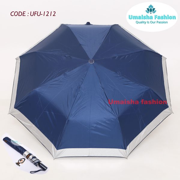 Solid Color Auto Open Fashionable World Class Quality Heavy Duty Umbrella- 8 sikh Blue