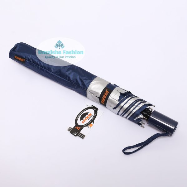 Solid Color Auto Open Fashionable World Class Quality Heavy Duty Umbrella- 8 sikh Blue - Image 4