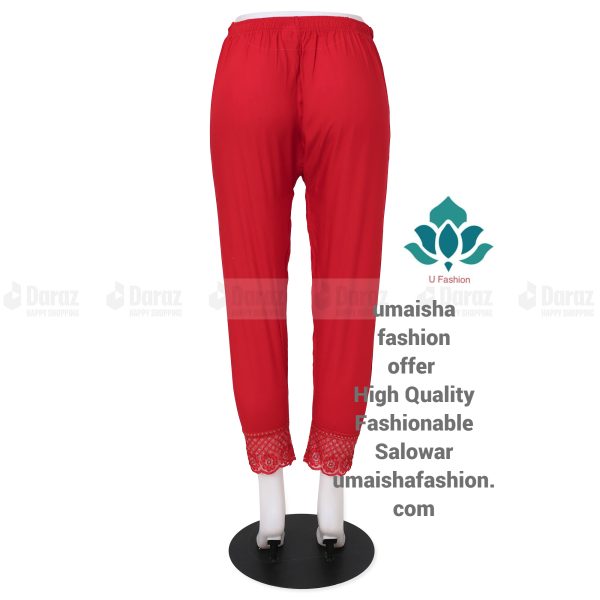 China Soft Linen Fashionable Cigare-tte C-Kat Pants for Woman Red - Image 4