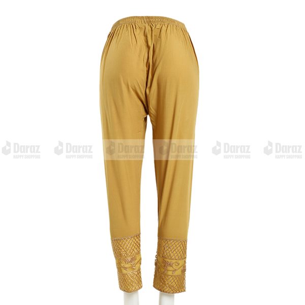 China Soft Linen Party Wear Cigare-tte C-Kat Salwar Pants for Woman Golden - Image 5