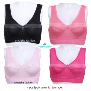 Short Semis Sport Bra for Teenager-4pcs