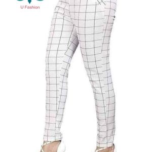 Ladies Stylish Streachy Gabardin Pant. white