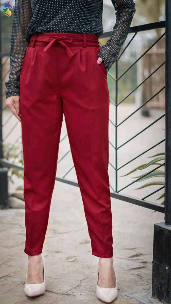Ladies Formal Pant Maroon - Image 4