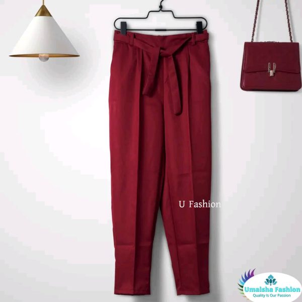 Ladies Formal Pant Maroon - Image 7