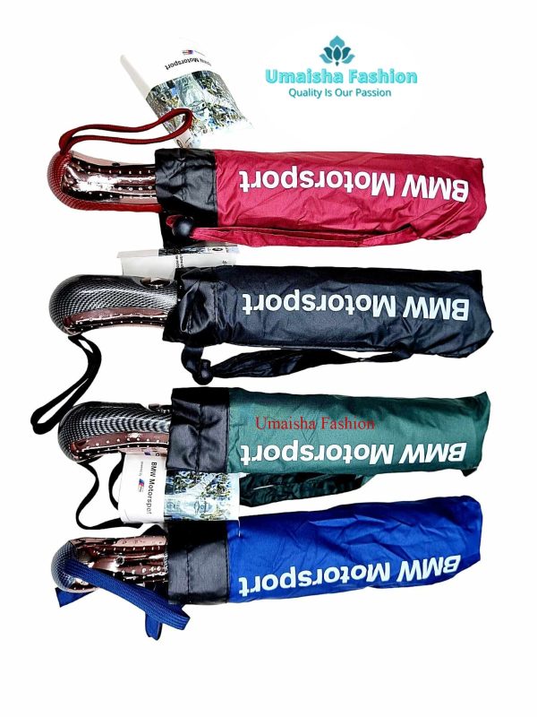 BMW Motorsport Auto Open Three Folding 10 Ribs UV Block Layer Windproof Dual Sunny and Rainy Umbrella - Image 3