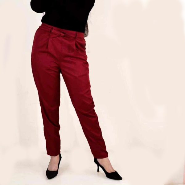 Ladies Formal Pant Maroon - Image 3