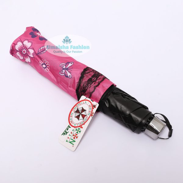 New Fashionable Anti-uv Folding Print Border Lace Umbrellas for Women Girls Outdoor Sunny and Rain Dual-use - Image 4