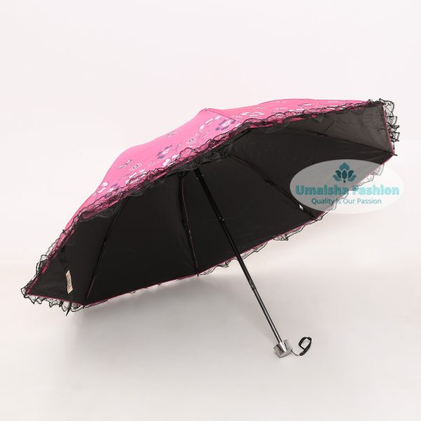 New Fashionable Anti-uv Folding Print Border Lace Umbrellas for Women Girls Outdoor Sunny and Rain Dual-use - Image 3