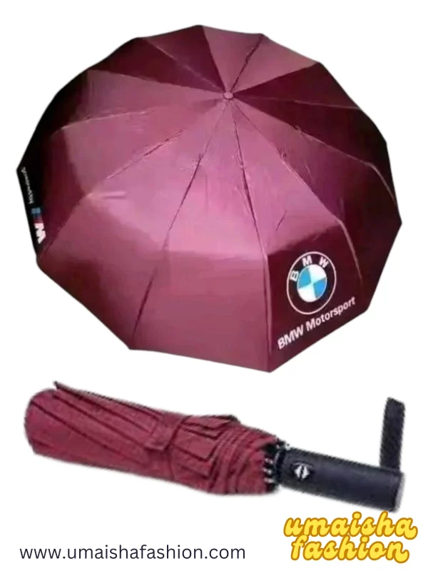 BMW Motorsport Automatic Three Folding 10 Ribs UV Block Layer Windproof Dual Sunny and Rainy Umbrella