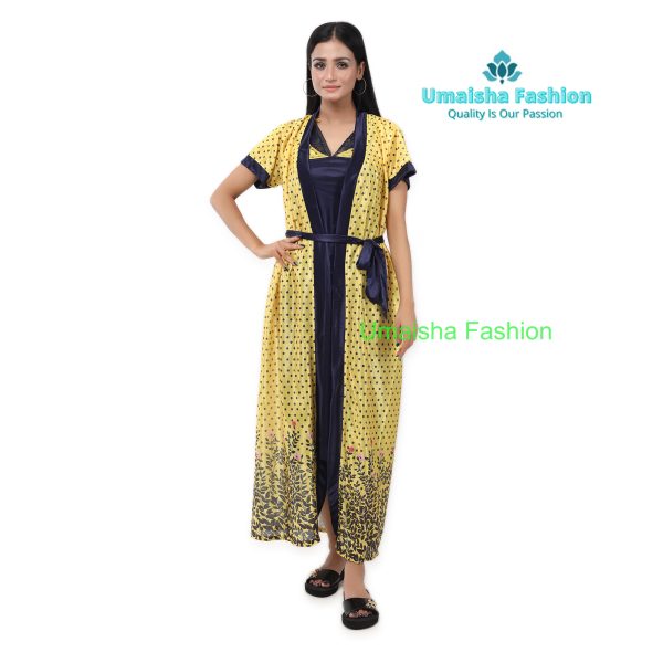 Comfortable Day And Night Wear Luxurious 2 Part Print Nightdress. - Image 2