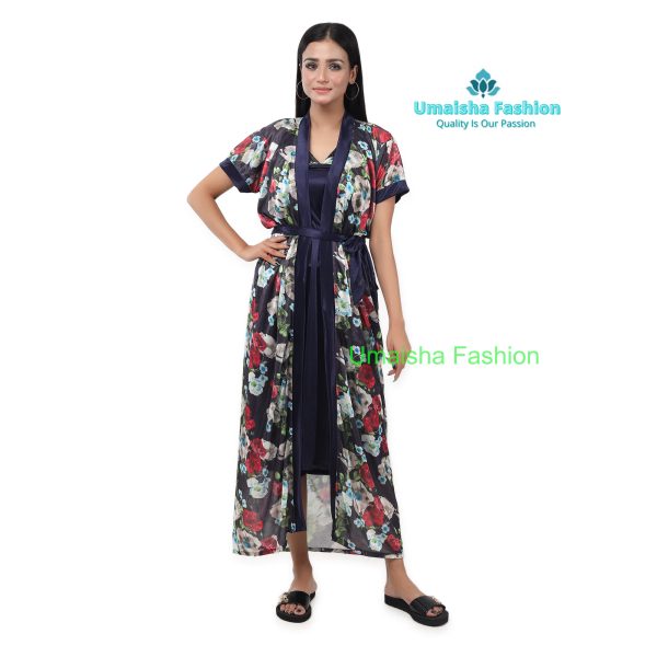 Comfortable Day And Night Wear Luxurious 2 Part Print Nightdress. - Image 3