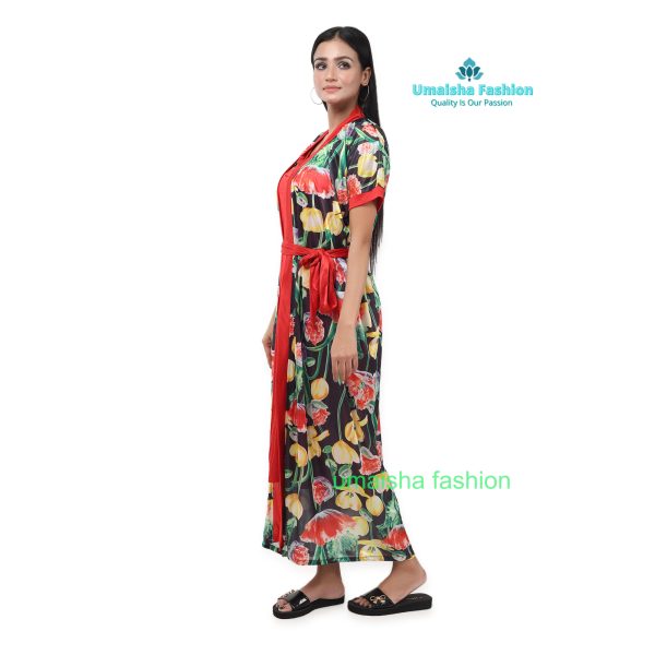 Comfortable Day And Night Wear Luxurious 2 Part Print Nightdress. - Image 2