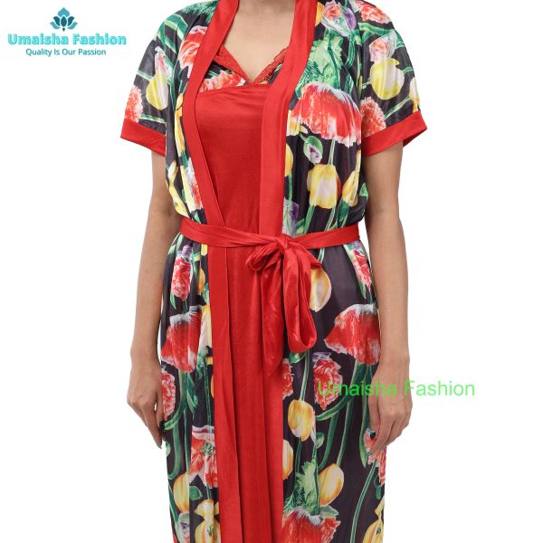 Comfortable Day And Night Wear Luxurious 2 Part Print Nightdress. - Image 3