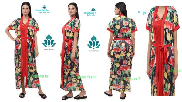 Comfortable Day And Night Wear Luxurious 2 Part Print Nightdress. - Image 6