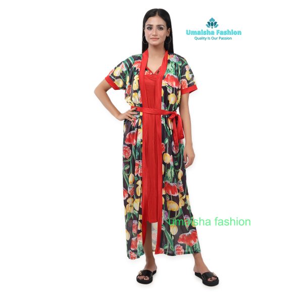 Comfortable Day And Night Wear Luxurious 2 Part Print Nightdress. - Image 5