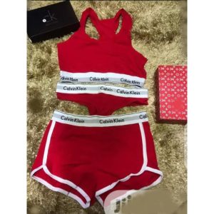 3 pcs woman bralette set. red