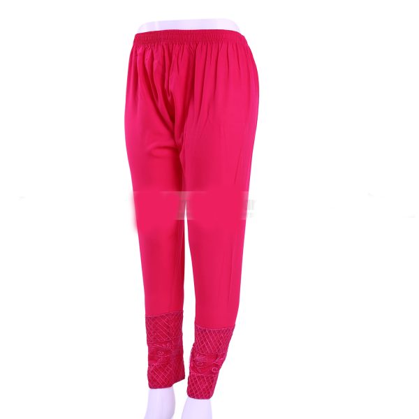 China Soft Linen Party Wear Cigare-tte C-Kat Salwar Pants for Woman. Magenta