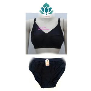 lycra kaporer bra panty set. black
