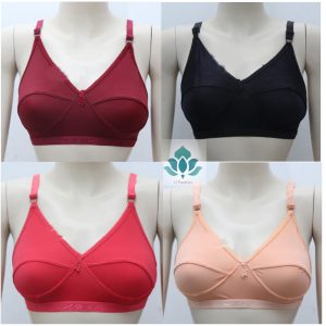 Streachable Soft and Comfortable Multicolor Bra for Woman (4pcs).