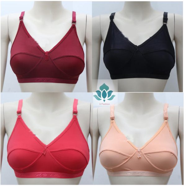 Streachable Soft and Comfortable Multicolor Bra for Woman (4pcs).