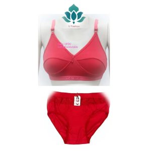 lycra kaporer bra panty set. red