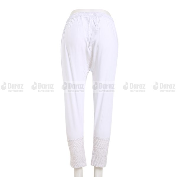 China Soft Linen Party Wear Cigare-tte C-Kat Salwar Pants for Woman. White - Image 2