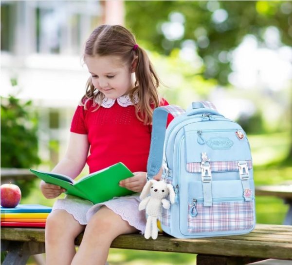 School Bag Backpack Travel Large Book Bags for Students. Blue