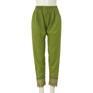 China Soft Linen Fashionable Cigare-tte C-Kat Pants for Woman. Olive