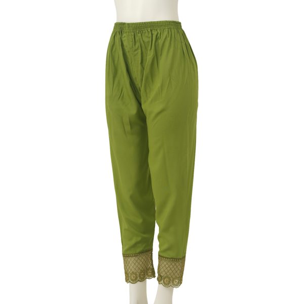 China Soft Linen Fashionable Cigare-tte C-Kat Pants for Woman. Olive - Image 2