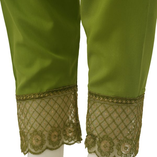 China Soft Linen Fashionable Cigare-tte C-Kat Pants for Woman. Olive - Image 3