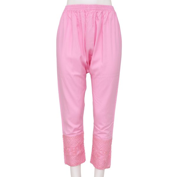 China Soft Linen Party Wear Cigare-tte C-Kat Salwar Pants for Woman. Baby Pink