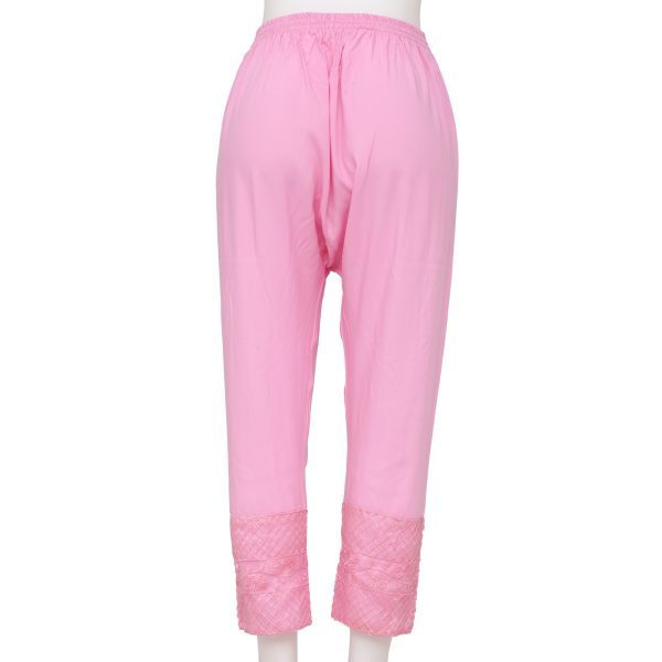 China Soft Linen Party Wear Cigare-tte C-Kat Salwar Pants for Woman. Baby Pink - Image 4