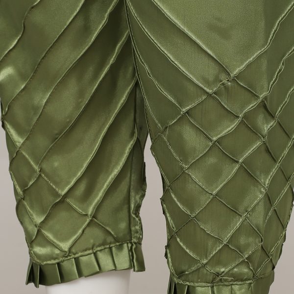 China Silk Bottom Box Design C-Kat Salwar Pyjama Pants for Woman. Olive - Image 4