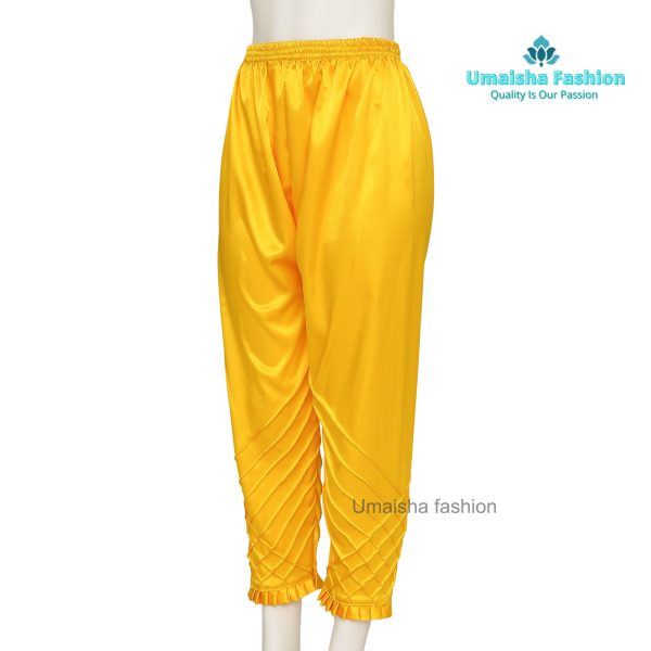 China Silk Bottom Box Design C-Kat Salwar Pyjama Pants for Woman. Yellow - Image 3