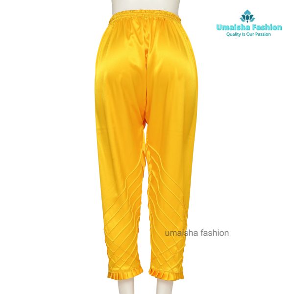 China Silk Bottom Box Design C-Kat Salwar Pyjama Pants for Woman. Yellow - Image 5