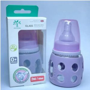MiniTree Glass Baby Feeding Bottle with Cover - 60 ml