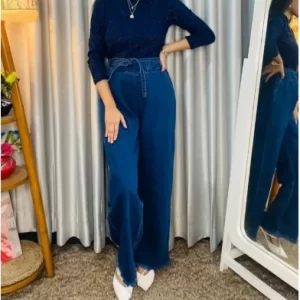 Denim Plazzo pant Stylish new Trendy look Jeans Pant For Women