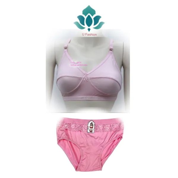 lycra kaporer bra panty set. pink