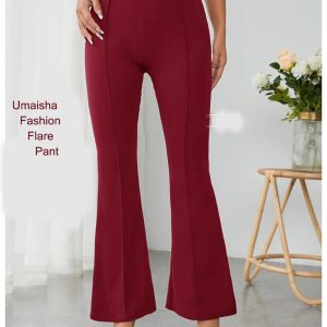 Women Flare Pants, Classic Solid Color Stretchy jorjet Pants .