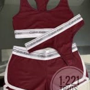3 pcs woman bralette set. maroon