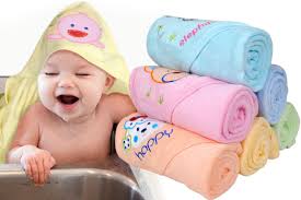 Cotton Baby Cap Towel- wide 28" + long 32"