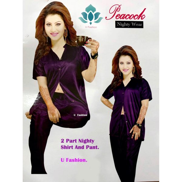 Comfortable Nightwear for Women Nightdress Short Sleeve Shirt and Pant. - Image 6